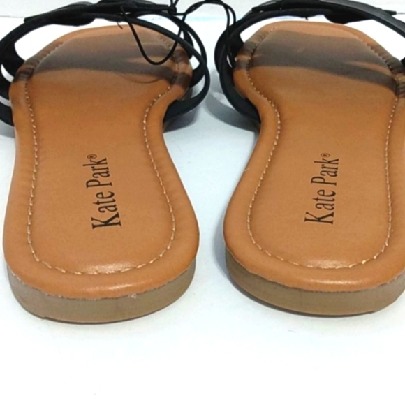 KATE PARK STRAPPY SLIP-ON FLAT SANDALS NWOT SIZE 6 - Picture 4 of 11